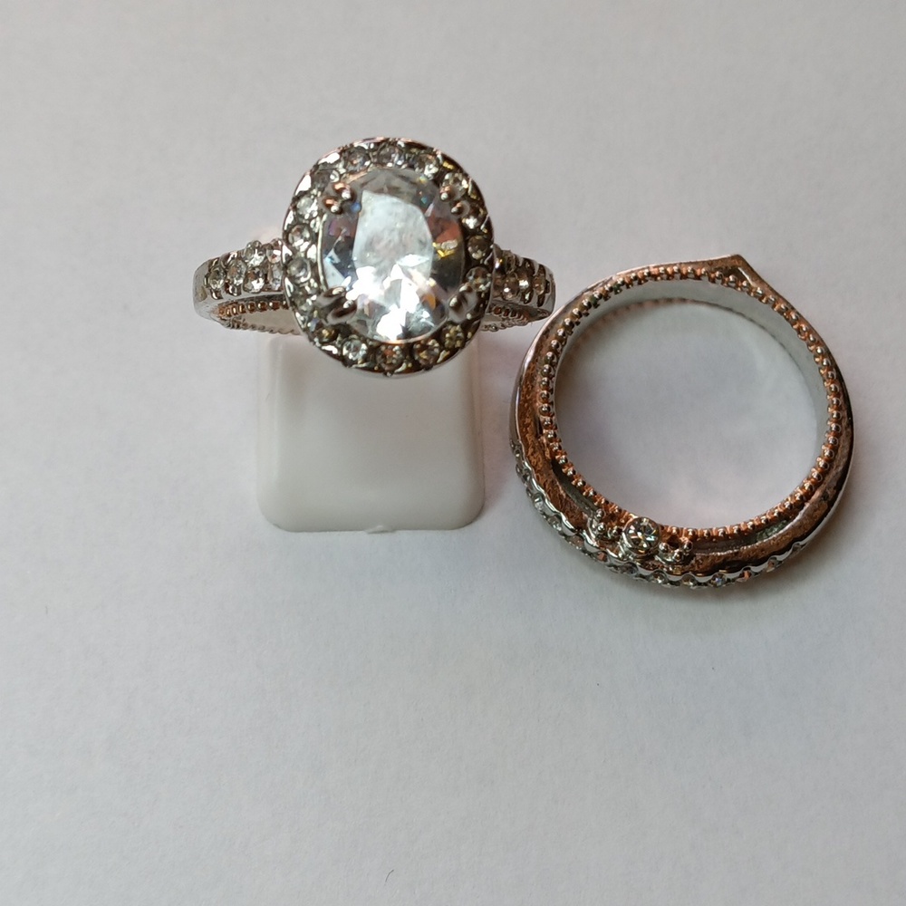 White sapphire wedding set - Picture 1 of 6
